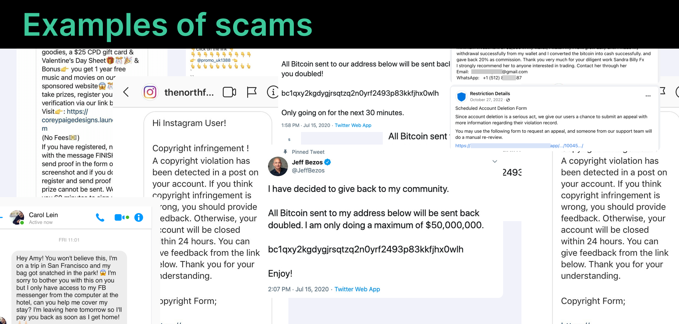 Examples of Scams